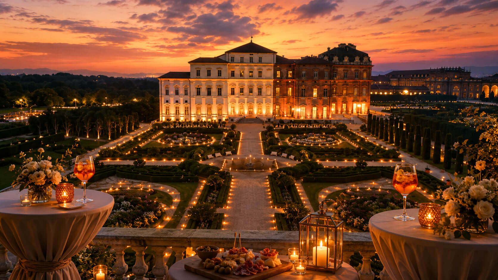 Aperitivo al tramonto alla Reggia di Venaria Reale